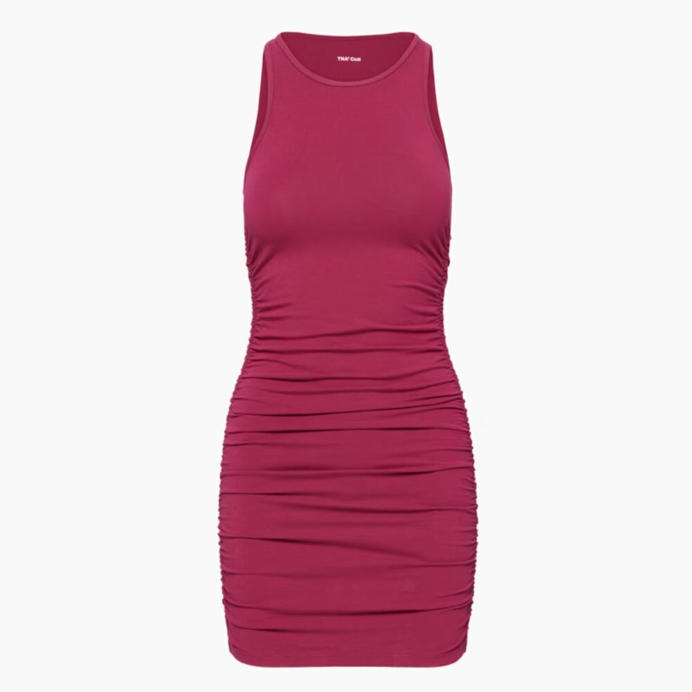 Aritzia TNA Chill Malibu Dress in Fuchsia, S